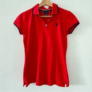 Polo U.S. POLO ASSN Shirt with Logo Women’s Sz  XS Y2K Red Girlhoodcore